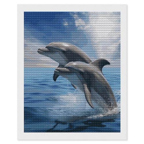 Peinture diamant dauphins 5D pour décorer votre salon et vous relaxer chez vous