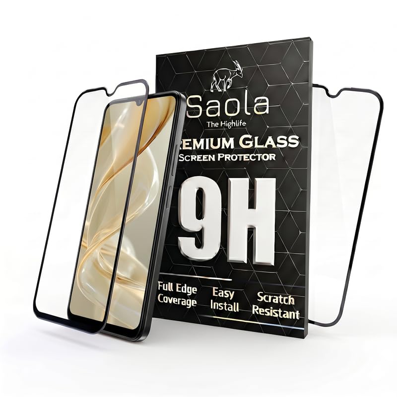 Image of Saola HD+ Oleophobic Tempered Glass For Lava Bold N2 (PACK OF 1) with Hassle-less Installation Kit. Full screen Coverage. 6.75 inch