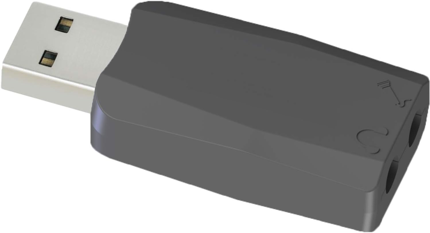 USB External Sound Card for Windows, Mac, Raspberry Pi and Linux, to be Used with Headphones and Microphones, Low White Noise with Mic Boost, Plug and Play No Drivers Needed.