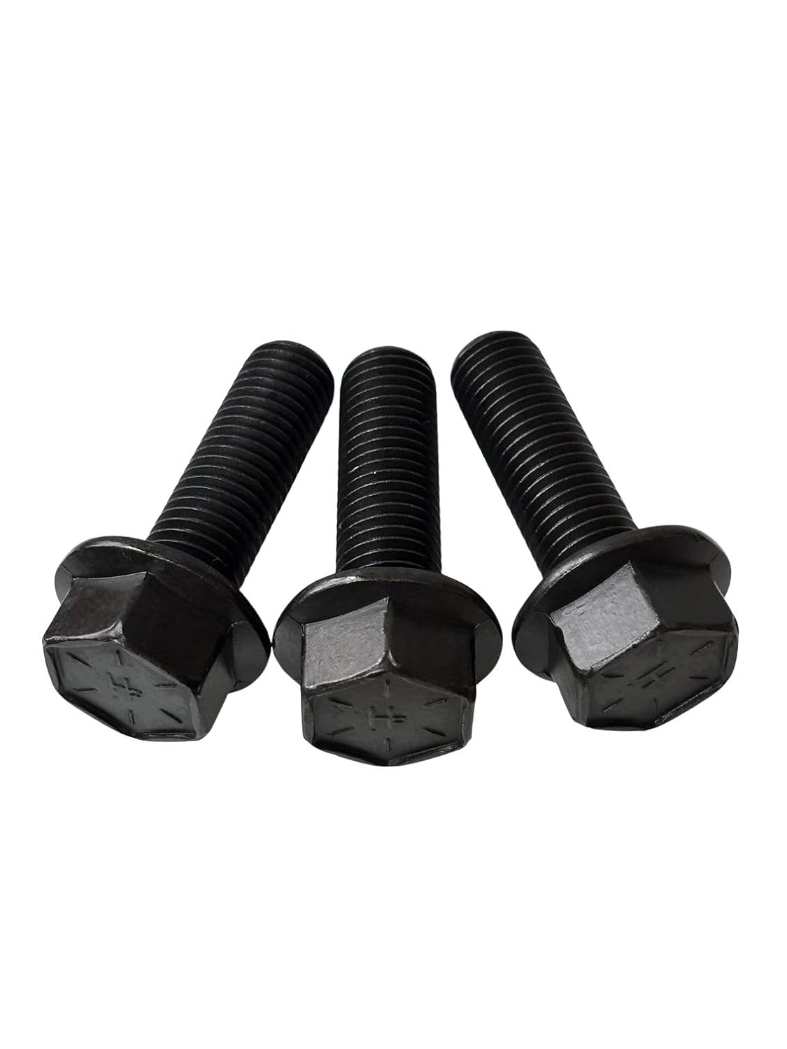 (10 Pieces) 3/4-10x2 1/2" Grade 8 Hex Flange Bolts Screws UNC Coarse Full Threads Zinc Phosphate & Oil