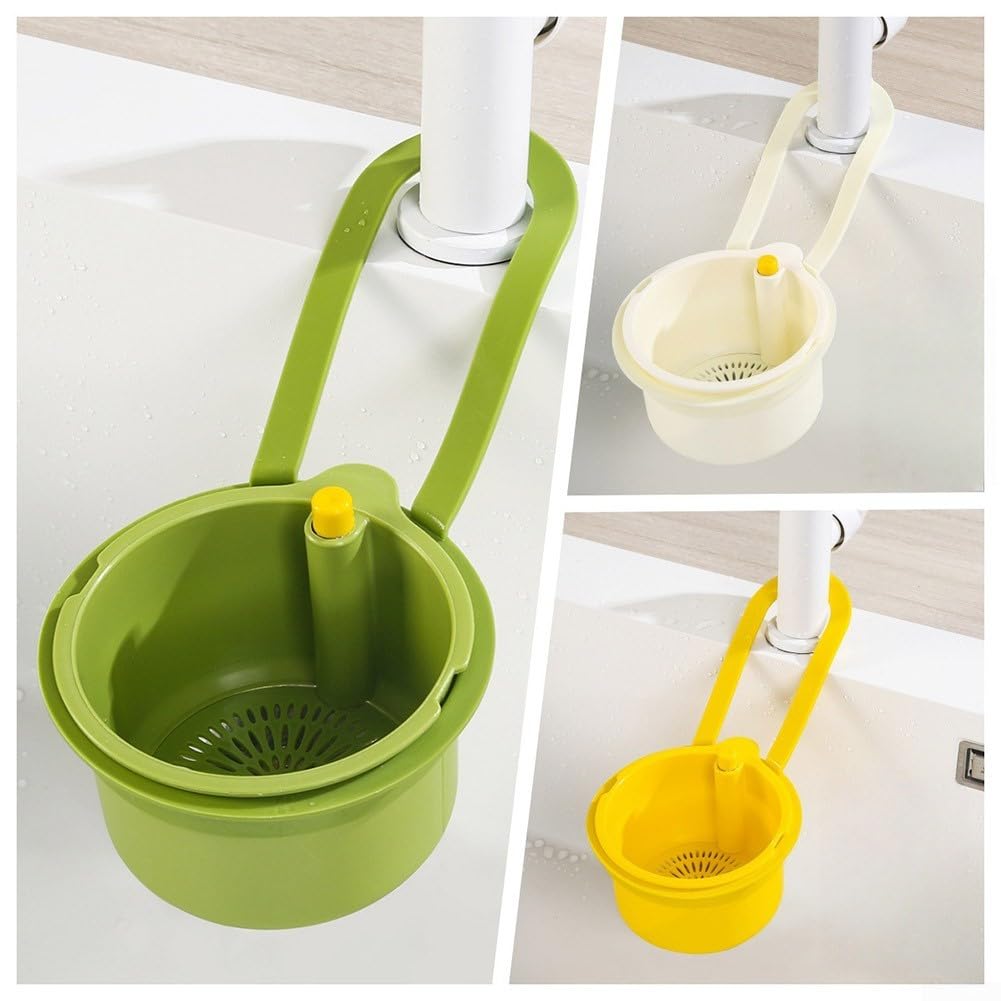 Cestello per lavello da cucina con design sospeso per un efficiente drenaggio dei rifiuti alimentari, pulizia della frutta e gestione igienica dello spazio della cucina (verde)