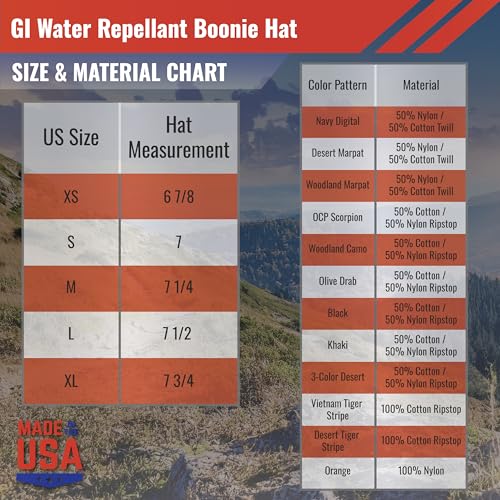 Image of US Military Surplus GI Water Repellant Boonie Hat, Made in USA