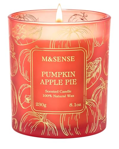 M&SENSE Pumpkin Apple Pie Soy Candle 8.1oz 42‑Hour Burn