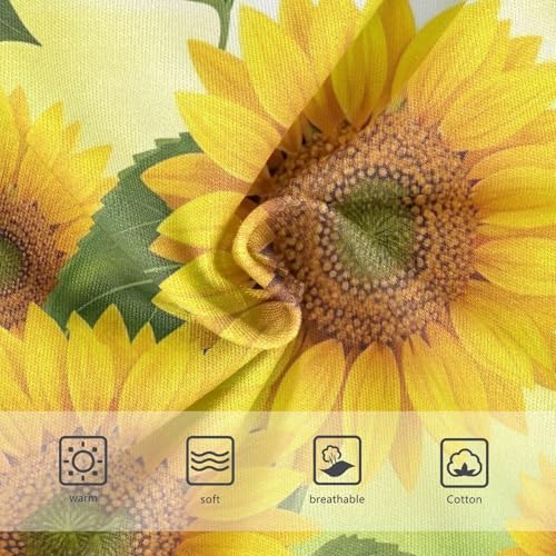 Toddler Panties, Yellow Sunflowers Green Leaves Cotton Girls Underwear, 2T–8 Years3