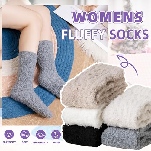 Women Fuzzy Slipper Socks Fluffy Cozy Comfy Cabin Plush Warm Thermal Winter Soft Home Sleep Socks2