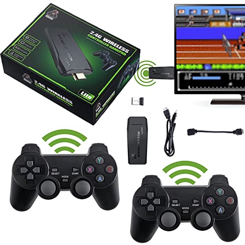 Wireless Retro Game Console, Plug and Play Video Game Stick Built in 10000+ Games, Classic Video Game Console 1080P HDMI Output All in One Game Consoles - Dual 2.4G Wireless Controllers