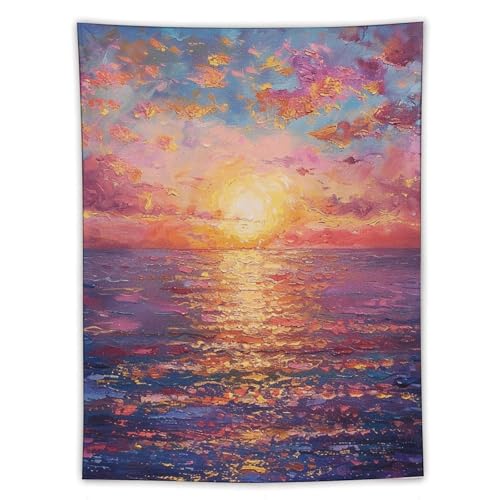 Tapisserie murale coucher du soleil pour habiller un grand mur vide de chambre ou studio