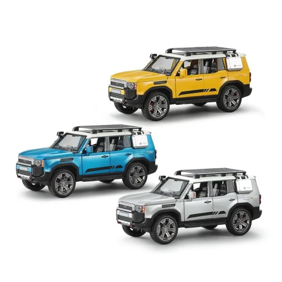 Image of TEC TAVAKKAL 1:22 Scale Big Size Land Rover Defender Model Car Exclusive Alloy Metal car Pull Back Die-cast Metal Toy car with Openable Doors & Light Music Toys Silver