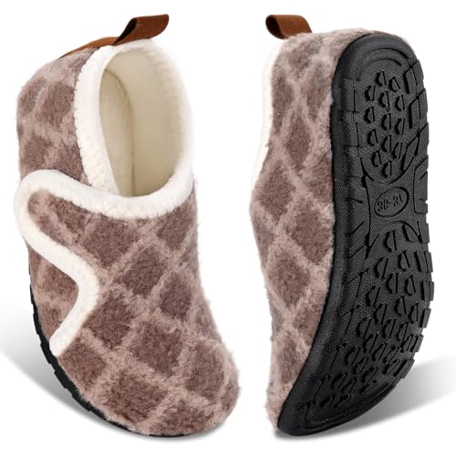 Image of Ibeauti Women Mens House Slippers Lightweight Comfy Barefoot Slipper Socks Rubber Sole House Shoes for Indoor /Outdoor Bedroom Travel
