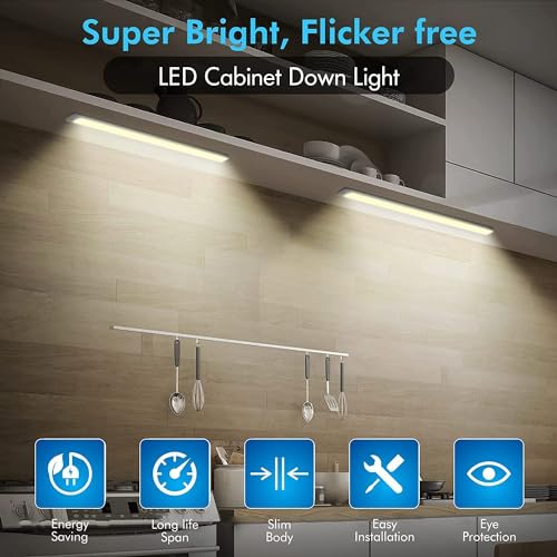Image of AHUJA INTERNATIONAL LED Profile Light Under Cabinet Counter Lighting for Wardrobe, Kitchen, Closet - Ultra Slim (Warm White) (3FT)