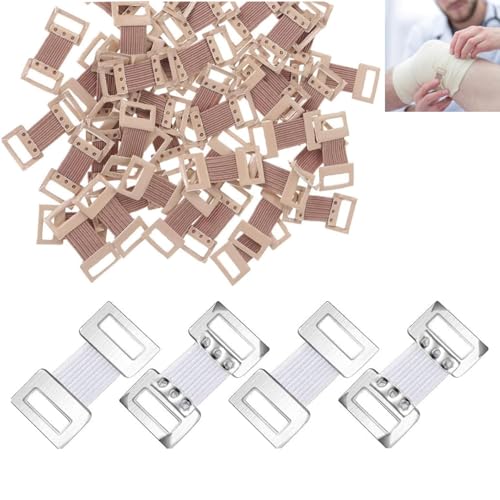 BOBOZHONG Clips de Vendaje,40 Piezas Clip de Fijación para Vendajes Estiran,Clip de Fijación para Vendajes Estiran Clip de Vendaje de Metal elástico para Vendajes