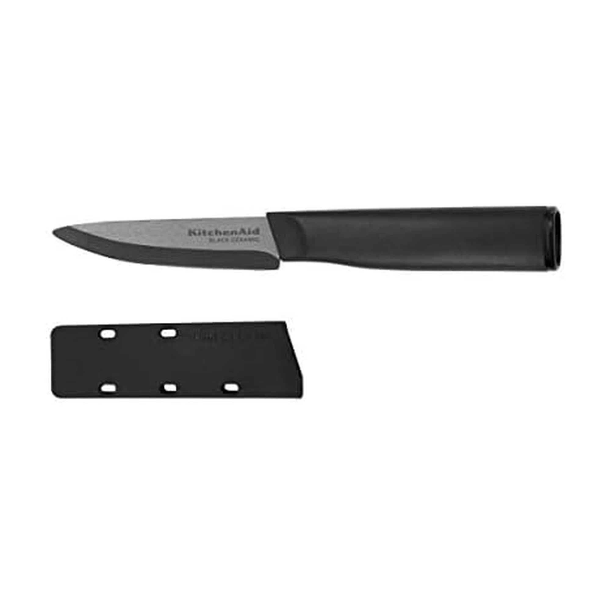 KitchenAid Classic Ceramic Paring Knife with Custom-Fit Blade Cover, Sharp Kitchen Knife, Dishwasher-Safe, 3.5-Inch, Black