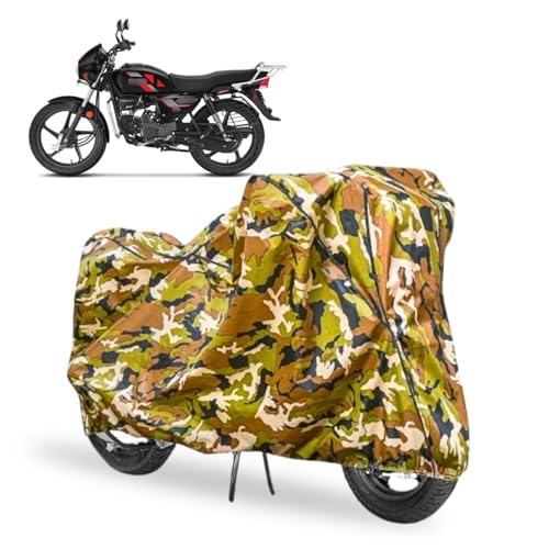 Image of Waterproof Bike Cover Compatible with Hero Splendor Plus All Weather, UV Heat Resistant, Dustproof, Triple Stitched, Windproof Elastic Bottom
