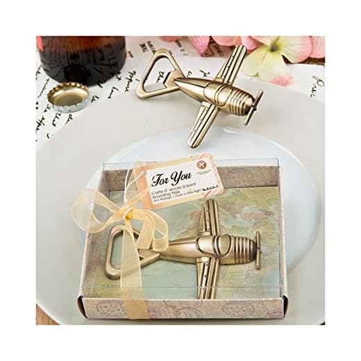 Abridor Abrebotellas Avión"Bon Voyage" en Caja de Regalo - Detalles Originales Invitados de Bodas, Regalos Comuniones y Recuerdos para Cumpleaños Infantiles