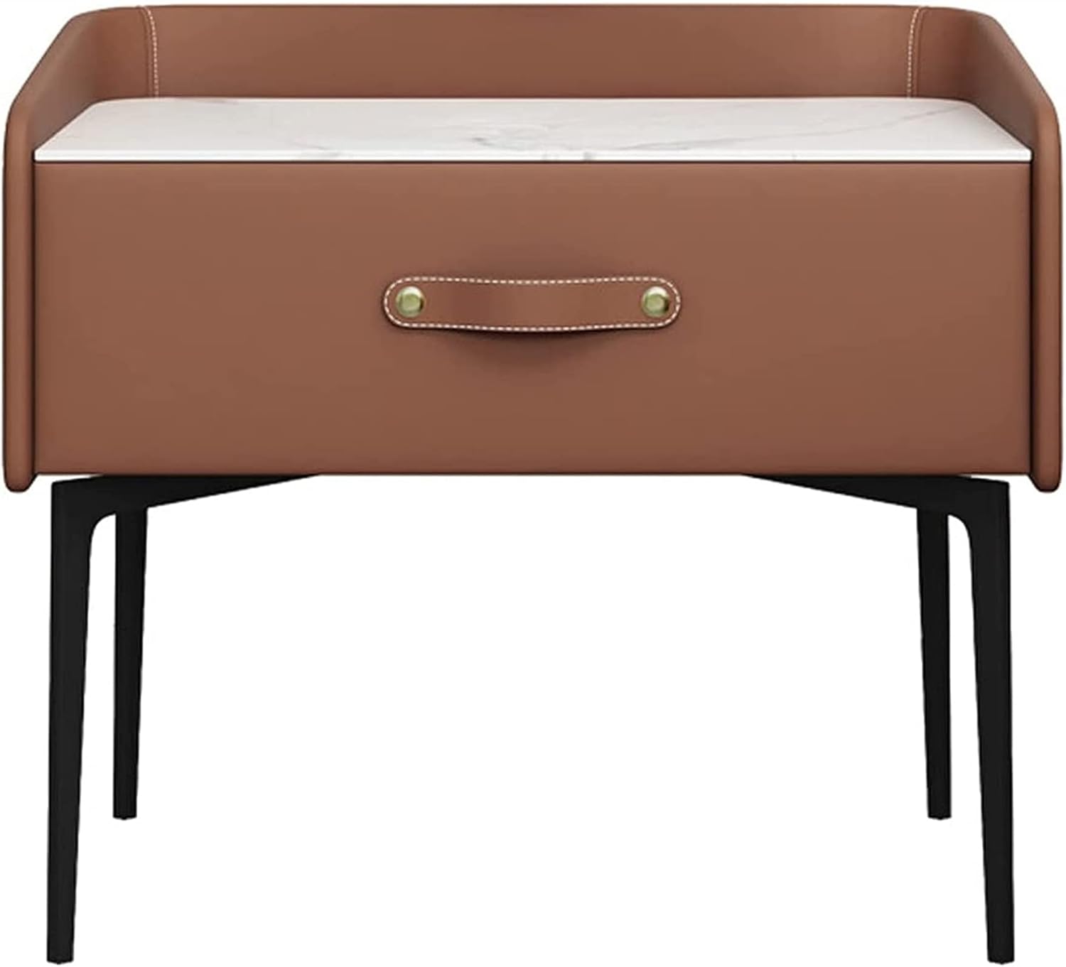 Nightstand Modern Simplicity Bedside Table 1 Drawer End Table Solid Pine Table with Metal Legs Bedside Drawer for Living Room, Bedroom,52CM40CM48CM(Color:Orange) (Color : Gray)