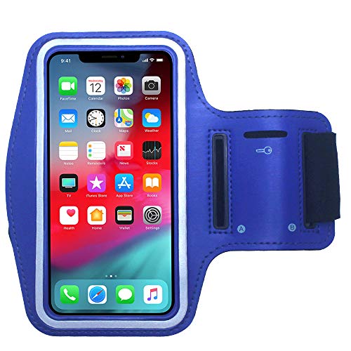 Brassard de téléphone portable résistant à l'eau pour iPhone XS, X, 8, 7, 6S, 6, SE, 5S, 5C, 5, iPod Touch – Bande réglable, réfléchissante avec...