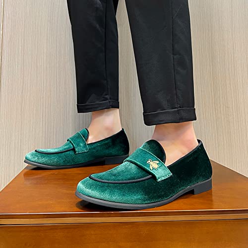 Image of FLQL Men's Luxury Penny Loafer Slip-On Velvet Shoes Party Dancing Shoes Suede Wedding Shoes Plus Size 7-13