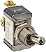 Toggle Switch, Maintained Contact and Single Pole, On Off Circut Function, SPST, Brass/Nickel Actuator, 6/3 amps at 125/250 VAC, Screw Connection