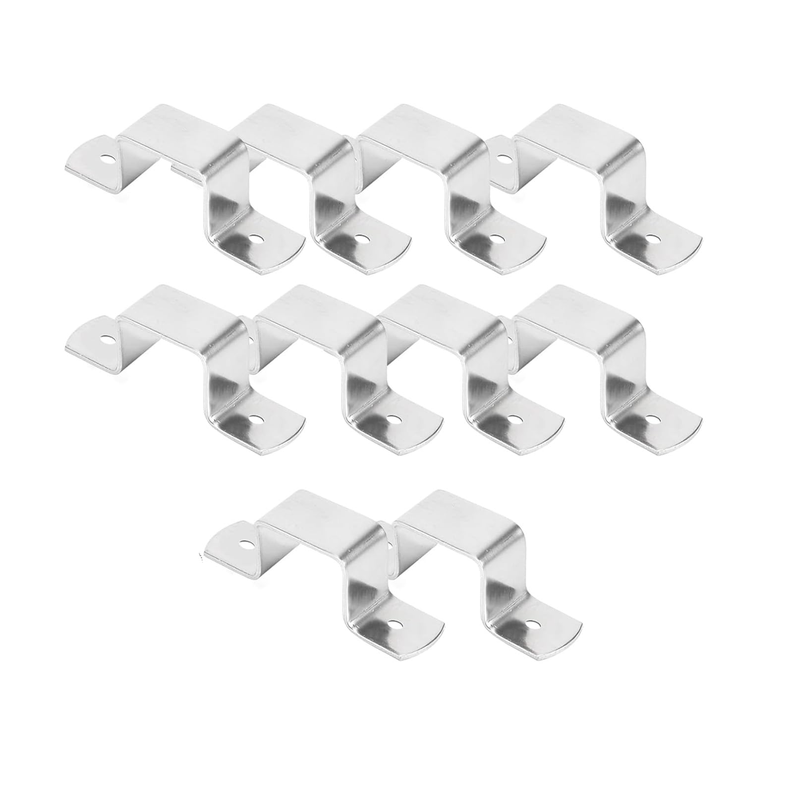 10 Pcs U Shaped Connector Bracket, Stainless Steel Fence Post Security Brackets Post Clamp Bracket for Concrete or Wood Fences (100*100mm)