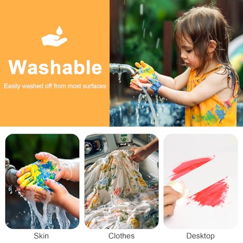 image for Smallbudi 15 Colors Large Washable Paint Set (33.8oz/ 1000ml), Bulk Pa