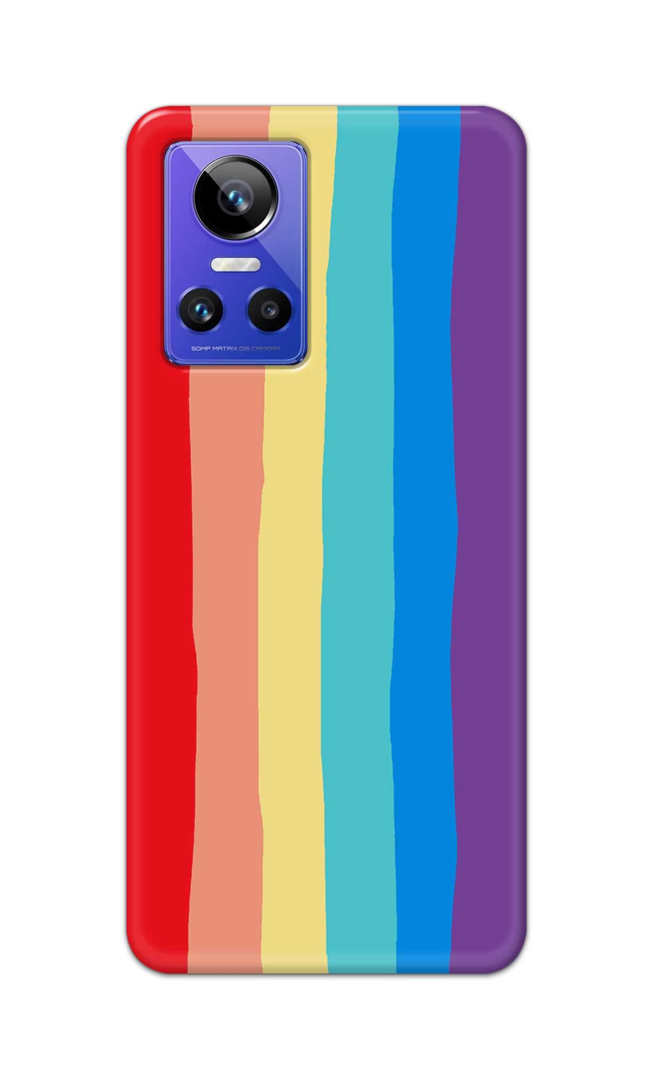 TweakyMod Designer Printed Hard Case | Vertical Rainbow Colours Back Cover Compatible with REALME GT NEO 3