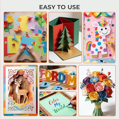Koogel 40 Sheets Colored Cardstock, 8.27" x 11.7" (A4 Size), 180GSM/65LB