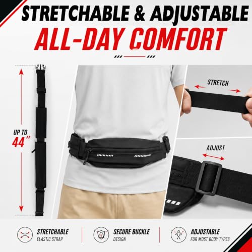 Image of Running Belt for Men Women, Waist Pack Phone Holder for Running, Travel | Fanny Pack for Women Men with Key Pocket, Water Resistant Bounce Free Adjustable Phone Waist Bag for Marathon Workout Jogging