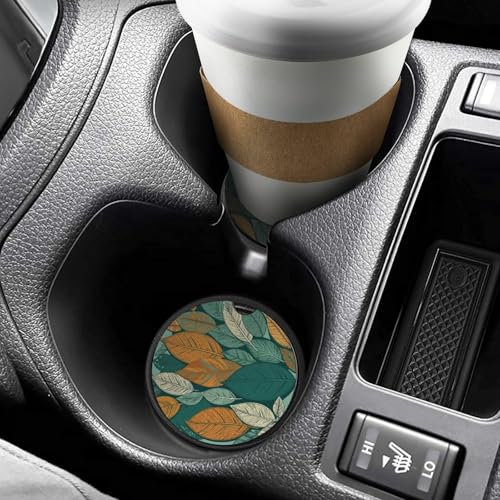 Posavasos para portavasos de coche con hojas, 2 unidades miniatura 6