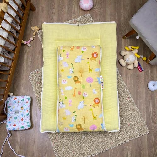 Image of NEW COMERS 3 in 1 Carry Nest Portable Cushion Bed with Waffle Texture Soft 100% Pure Muslin Padding Lightweight Travel Friendly Multi-Use Carry Wrap with Secure Support Design (Waffle Nest 03)