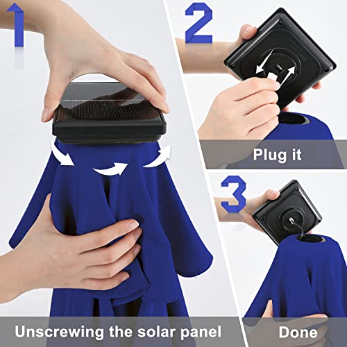 Image of ABCCANOPY Durable Solar Led Patio Umbrellas with 32LED Lights 9FT (Royal Blue)