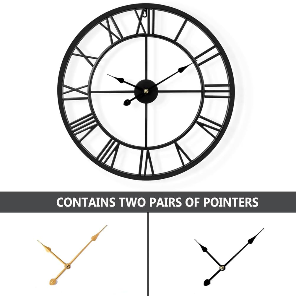 Reloj de Pared Grande de 16 Pulgadas para la decoración de la Sala de Estar, número Romano Moderno Redondo Decorativo de Metal Grande Reloj de Pared para Dormitorio y Cocina,Blanca,40cm