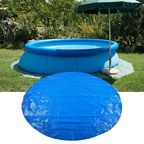 Paño de Suelo de Piscina, Forma Redonda PE Impermeable Impermeable a Prueba de Polvo Cubierta de Piscina Accesorios de Tela Protectora para Piscinas Azul(335cm)