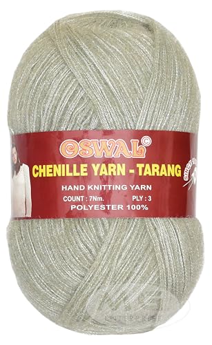 Image of M.G ENTERPRISE Knitting Wool Yarn, Soft Fancy Feather Wool Steel Grey 100 GMS Best Used with Knitting Needles, Soft Fancy Wool-UE Art-HEC