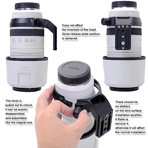 Metal Tripod Mount Ring Lens Collar Compatible with Canon RF 100-500mm f/4.5-7.1L is USM, Lens Support Holder Bracket Bottom is Arca-Swiss Fit Quick Release Plate Feature Dovetail Groove - Thumbnail 5