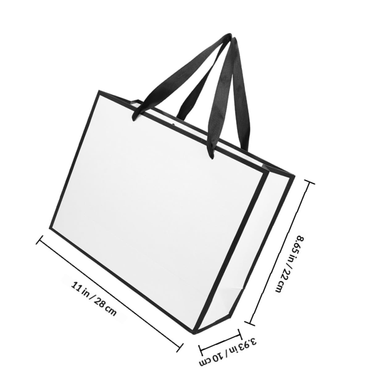 VOSAREA 20 Paquet D'emballage Présent en Papier Blanc Poignées, Pratiques et Légers, Capacité Raisonnable pour Fêtes et Anniversaires, Lot de 20 Pièces