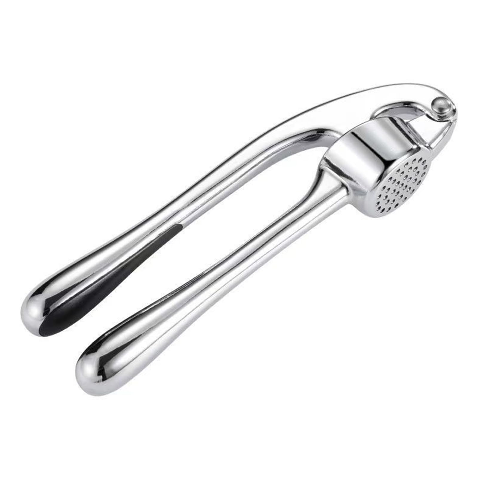 Garlic Press, Zinc Alloy Garlic Press Fine Mesh Garlic Crusher Kitchen Garlic Mincer Ergonomic Handle Fine Mesh Portable Kitchen Gadget Silver