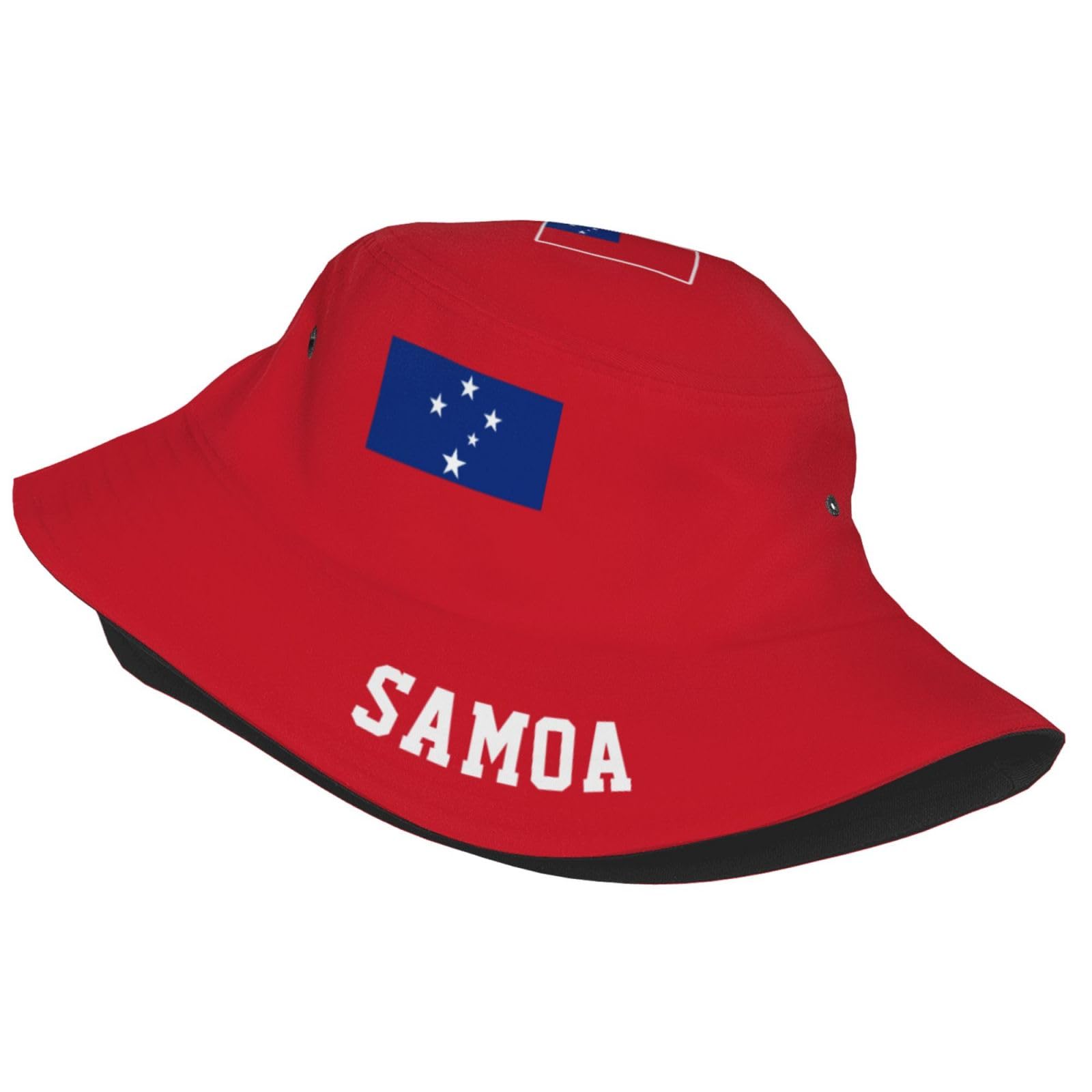 YiiLi Samoa Flag Samoans 3D Print Bucket Hat Fisherman Outdoor Beach Caps Black