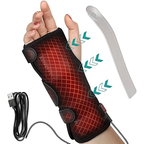 Wrist Thumb Brace Heating Pad for Arthritis and Carpal Tunnel Relief, Heated Wrap for Sprains Trigger Thumb, De Quervain's Tenosynovitis, Tendonitis Wrist Hand Pain Relief(No Battery)（L） Cover