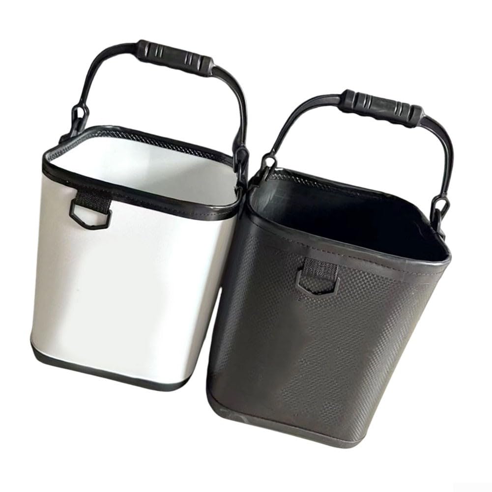 Faltbarer Eimer EVA 3L Fischeimer Wasserdicht(black) | Faltbares Design, 70% Platzersparnis, ideal für kleine Räume, Wohnmobile, Reisen