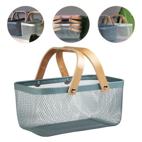 Panier de rangement en fer bleu chic résistant pour divers objets - 8