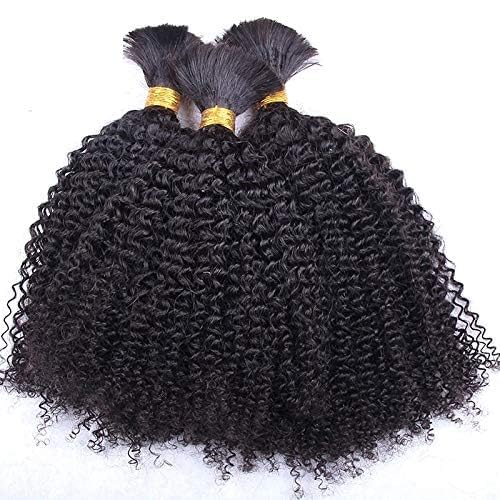 Extensiones de cabello humano afro rizado a granel, trenzado mongol, sin trama, extensiones de cabello humano Remy, extensiones de tejido de cabello