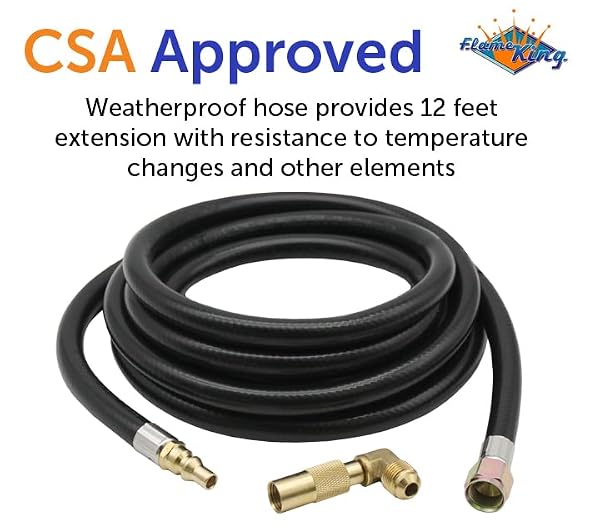 Flame King Propane 12ft RV Quick Connect Hose Adapter for 17" or 22" Blackstone or Flame King Griddle by Flame King - Image 5