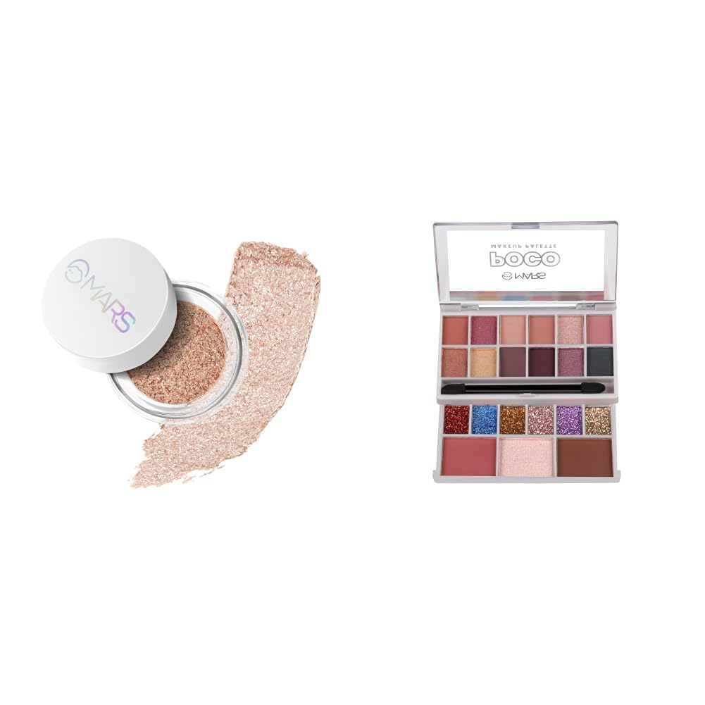 MARS Starlit Pot Eyeshadow 3.0gm SHADE-02 MARS Poco Face Makeup and eyeshadow Palette with Slider Case-image-2