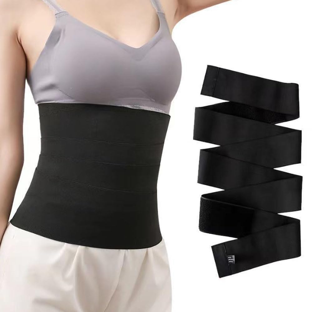 Oaygat Women's Black Waist Trainer Waist Trainer Belt Tummy Wrap Belt Sauna Sweat Belt Waist Support Belt Tummy Control Waist Trainer Tape Waist Trimmer Snatch Bandage Wrap Adjustable Belly Wrap For Weight Loss