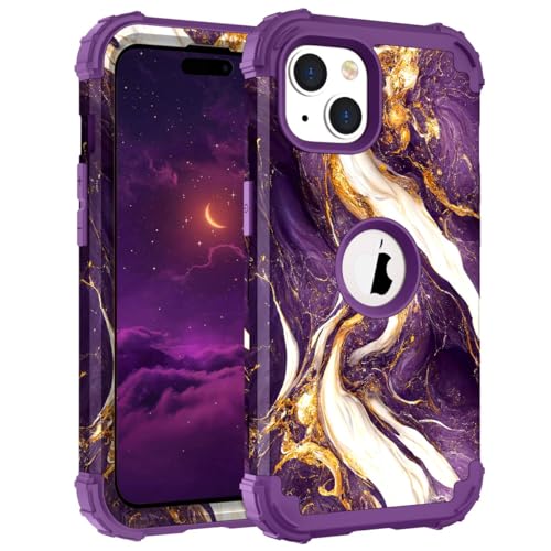 Hocase Heavy Duty Case for iPhone 15 Plus, Midnight Purple