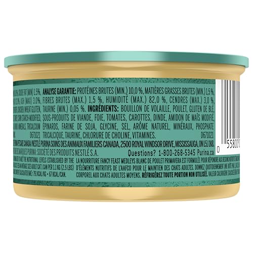 Fancy Feast Medleys Wet Cat Food, White Meat Chicken Primavera - 85 g Can (24 Pack) - Image 3