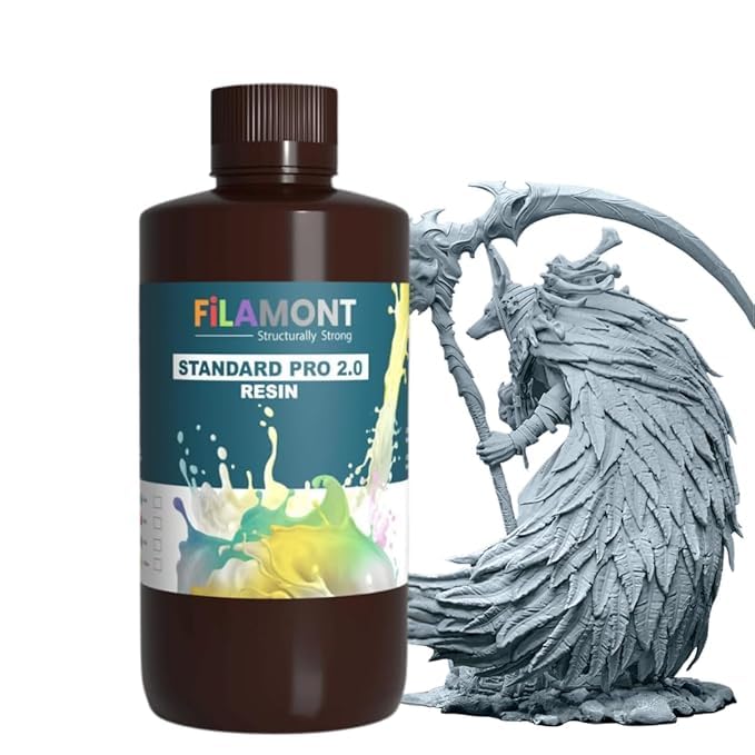 FiLAMONT Standard Pro 2.0 3D Printer Resin – Nebula Grey, 1kg | High Precision, Durable UV-Curing Photopolymer for SLA, DLP, LCD 405nm Printers | Ideal for Prototyping & Engineering Models-image-5