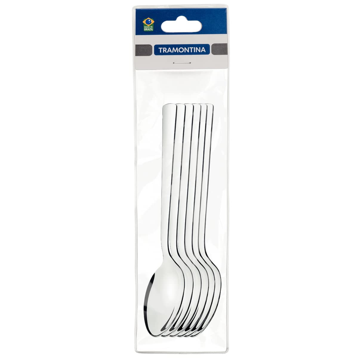 Tramontina Oslo 6 Pieces Stainless Steel Dessert Spoon Set with High Gloss Finish