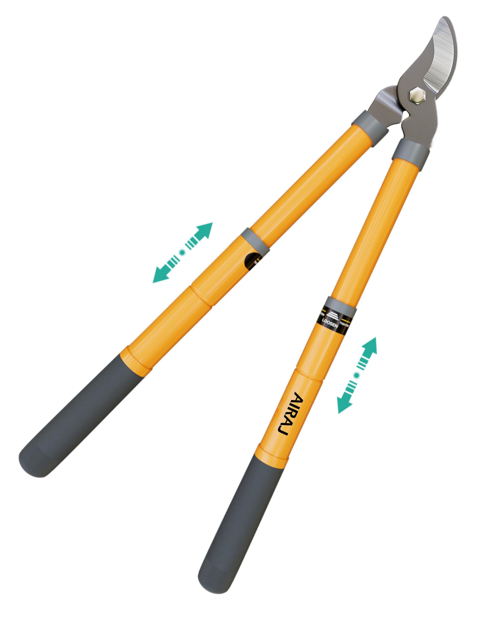 AIRAJ Teleskop Bypass Astschere 42-61cm, Arbeitssparende Astschere mit Scharfen Klingen, Ausziehbare Griffe mit Schutzbeschichtung, Gartenbaumschere zum Schneiden von Trockenen und Nassen Ästen