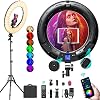 18 inch RGB Ring Light Kit, App Control 360° Full Color Changing LED Selfie Ring Light with Stand and Phone Holder…